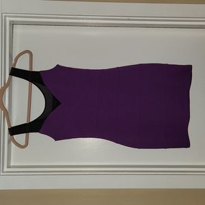 XS Express sleeveless purple with black mesh party dress